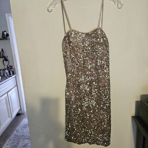 Scala Sparkling Gold and Silver Mini Dress